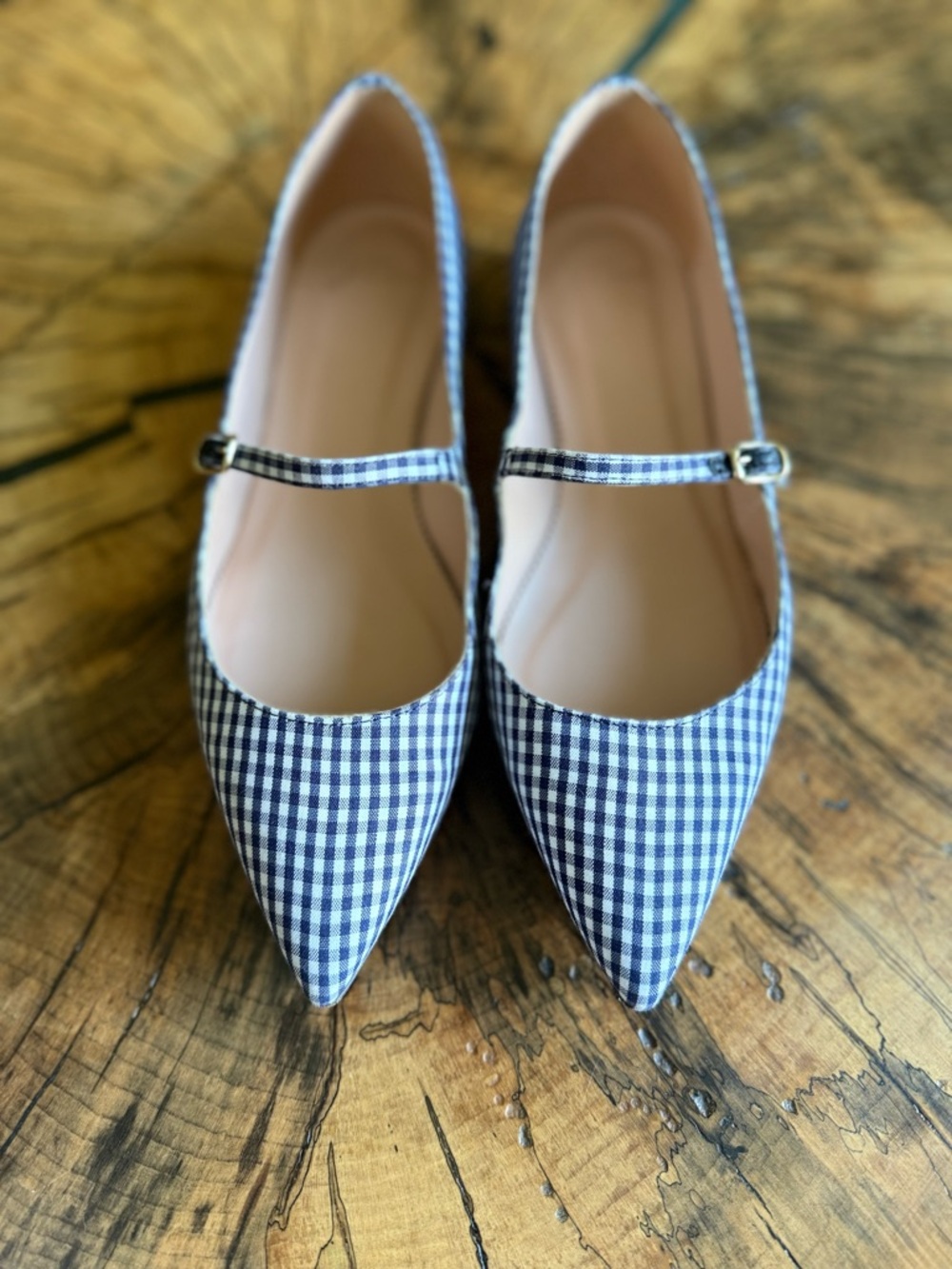 J. Crew Pointed-Toe Mary Jane Flats in Gingham - Picture 3 of 10